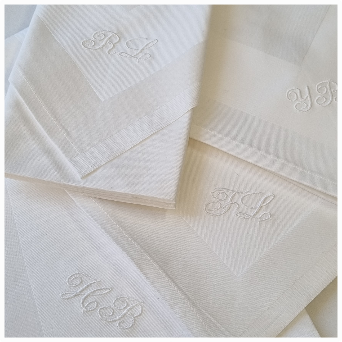 Servietten mit Monogramm bestickt  50x50cm