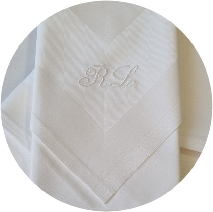 Servietten mit Monogramm bestickt  50x50cm